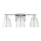 Three Light Wall/Bath — Matte White, 75 W