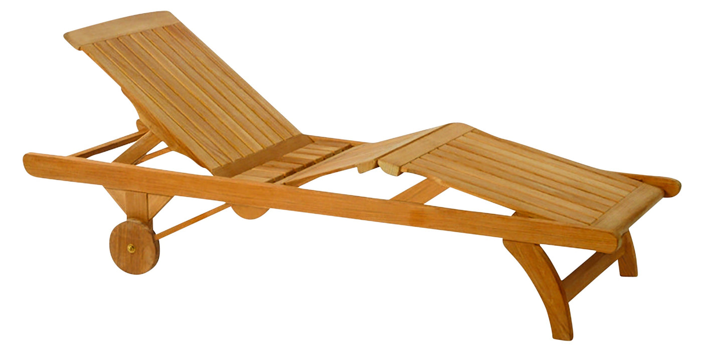 Classic Adjustable Knee-Bend Chaise Lounge with Wheels