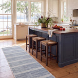 Dash & Albert Malta Machine Washable Rug in Blue, kitchen runner