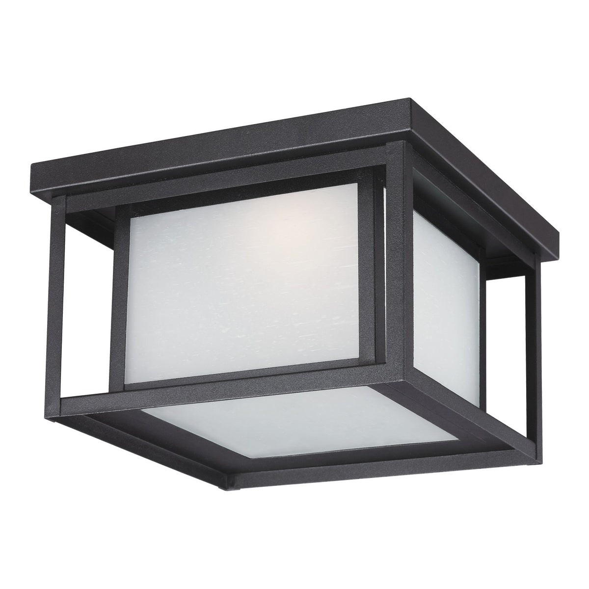 Hunnington Flush Mount — 1 Light, Etched Seeded
