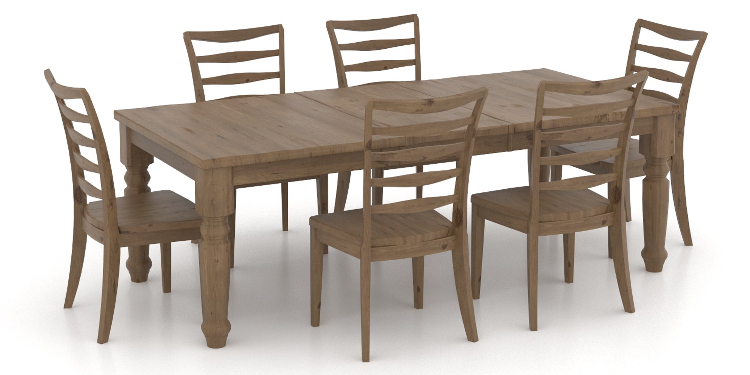 Pecan Washed Birch with Distressed Finish | Canadel Champlain 4268 Dining Set | Valley Ridge Furniture