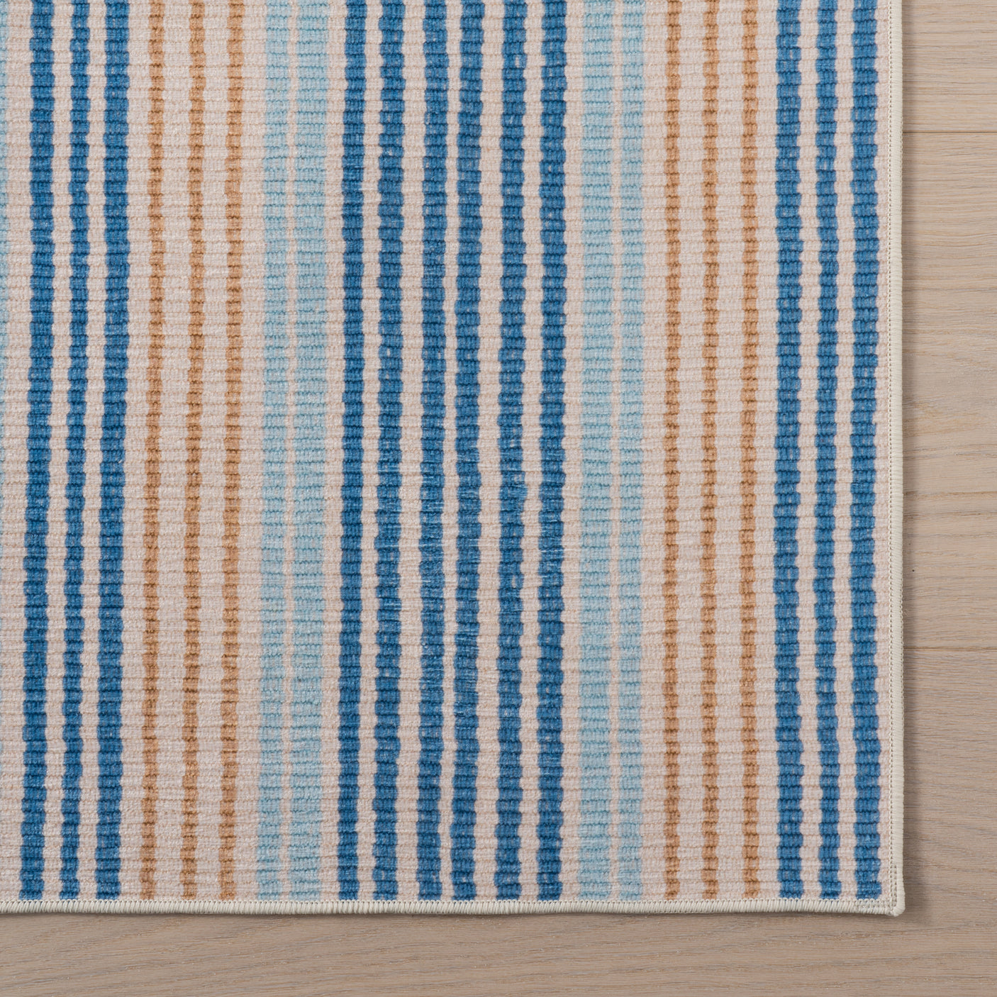 Tyne Coastal Striped Machine Washable Rug