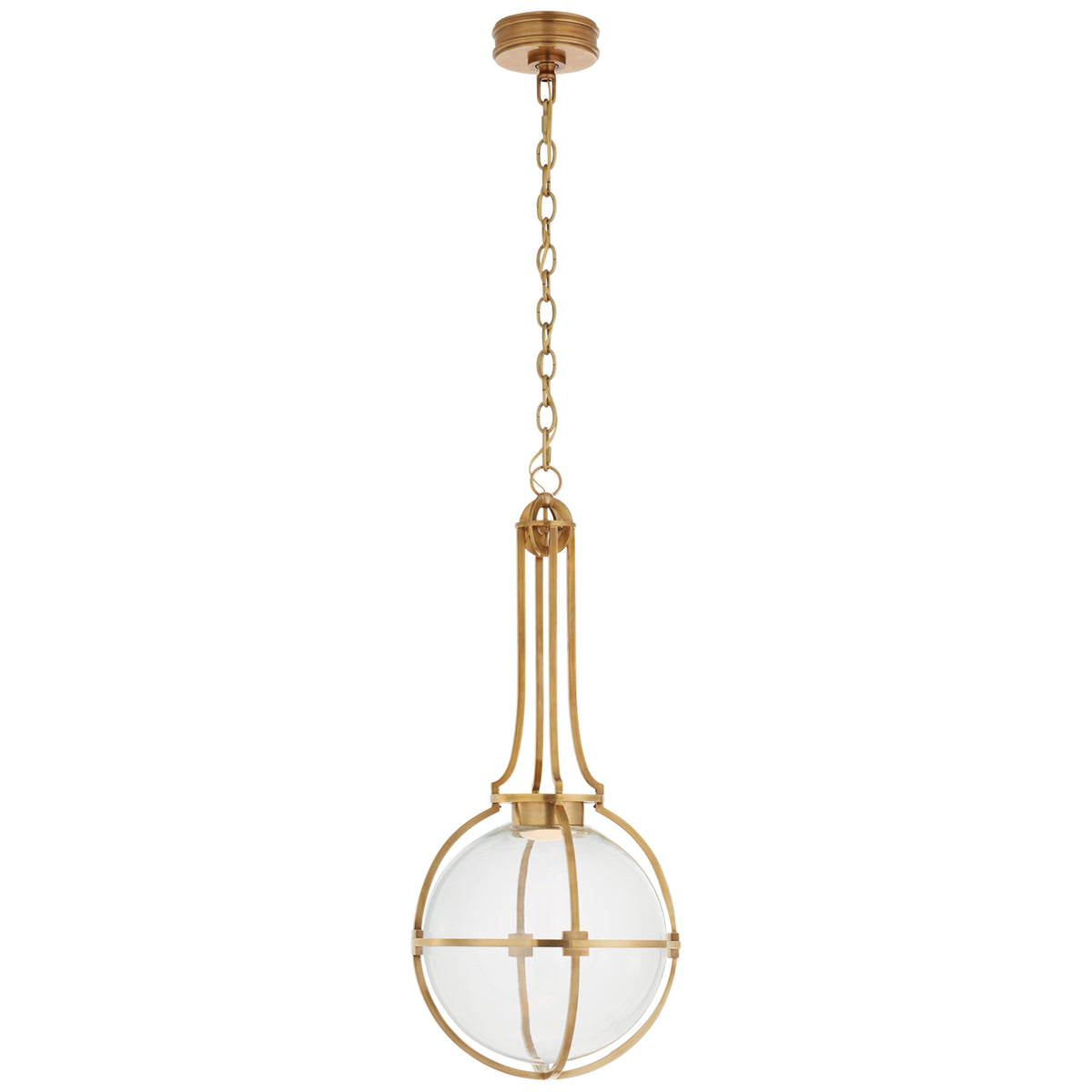 Gracie Medium Captured Globe Pendant with Clear Glass
