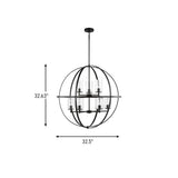 Alturas Nine Light Chandelier — Clear Seeded