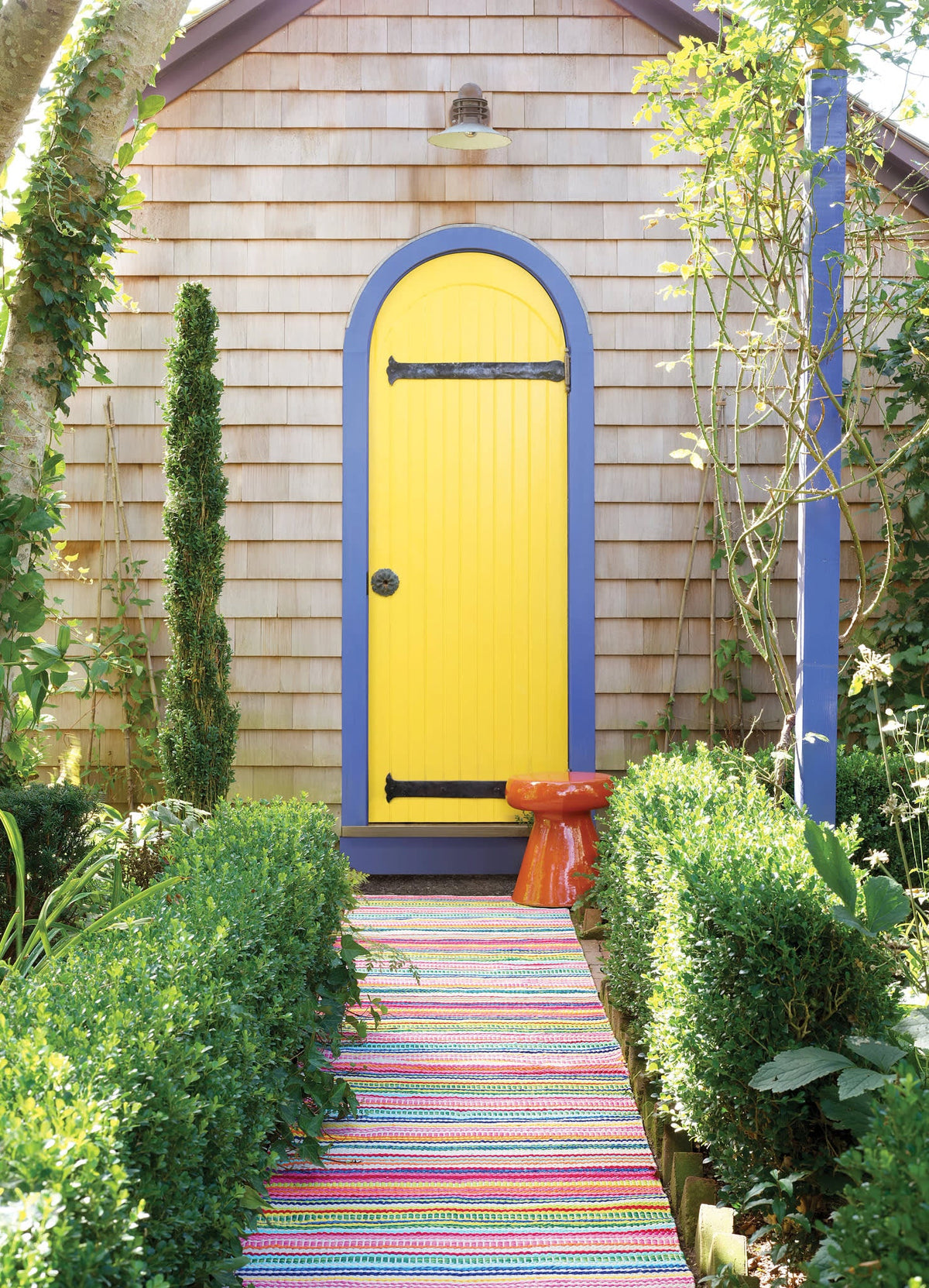 Dash & Albert Bright Stripe Handwoven Indoor/Outdoor Rug in Multi, garden path runner