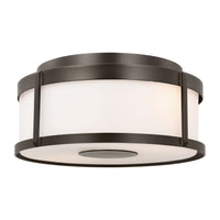 Luning Two Light Flush Mount — Opal Etched