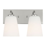 Miles Two Light Bath — Etched white glass