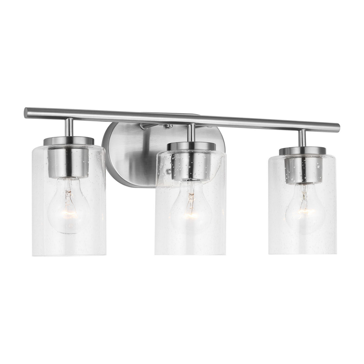 Oslo 3-Light Bath Sconce — Clear Seeded