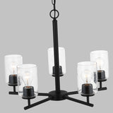 Oslo Five Light Chandelier — Clear Seeded