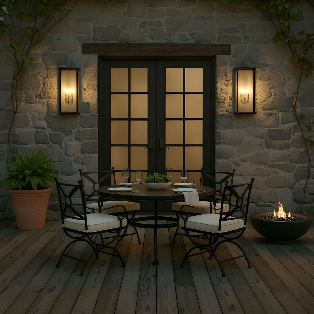 Audley 24" Lantern — Distressed Seeded
