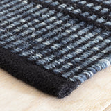 Dash & Albert Malta Handwoven Wool Rug in Navy, corner detail