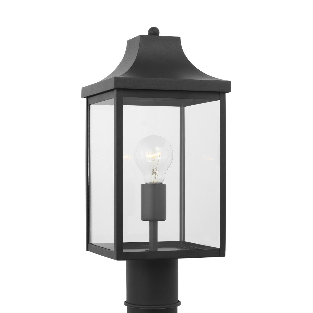 Saybrook 16.5" Post Lantern — Clear and Smooth White
