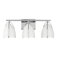 Three Light Wall/Bath — Matte White, 9 W