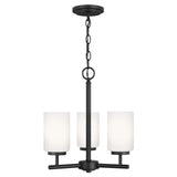 Oslo Three Light Chandelier — Cased Opal Etched