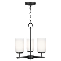Oslo Three Light Chandelier — Cased Opal Etched