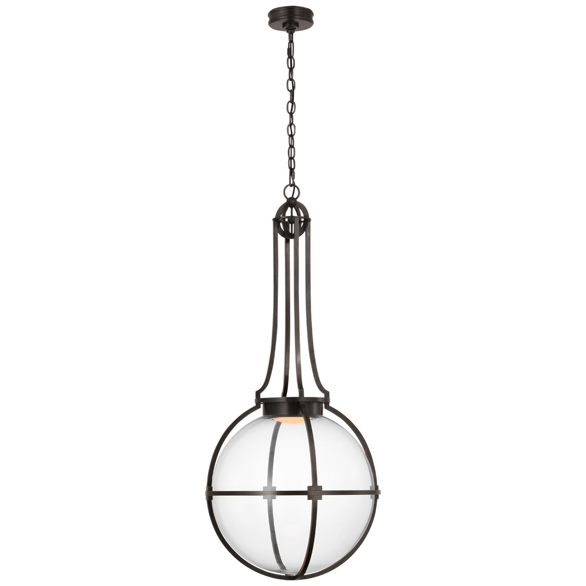 Gracie Large Captured Globe Pendant with Clear Glass