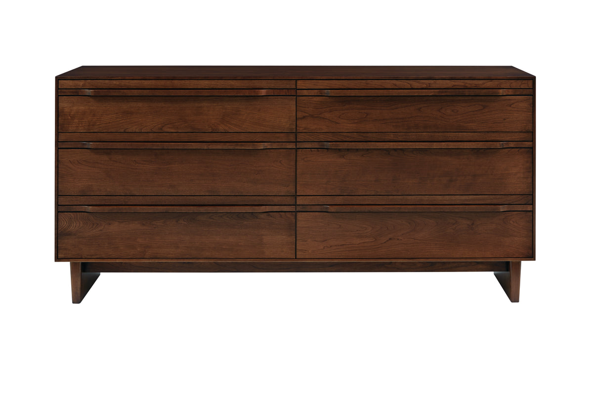 West Bros Camber 6 Drawer Dresser in 88 Umber, on white