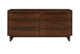 West Bros Camber 6 Drawer Dresser in 88 Umber, on white