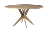 West Bros Fulton 60" Round Dining Table in 89 Sand, on white