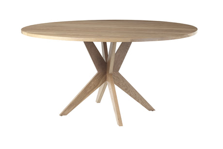 West Bros Fulton 60" Round Dining Table in 89 Sand, on white