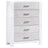 White Brushed Oak with White Bark Oak | Rustico Moderno 5 Drawer Dresser | Valley Ridge Furniture