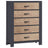 Graphite Oak with Natural Oak | Rustico Moderno 5 Drawer Dresser | Valley Ridge Furniture