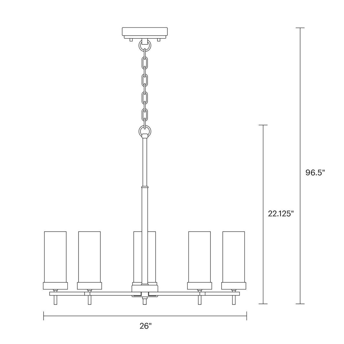 Zire Five Light Chandelier — 60 W