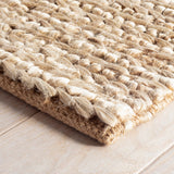Dash & Albert Jute Handwoven Rug in Bleached Oak, corner detail