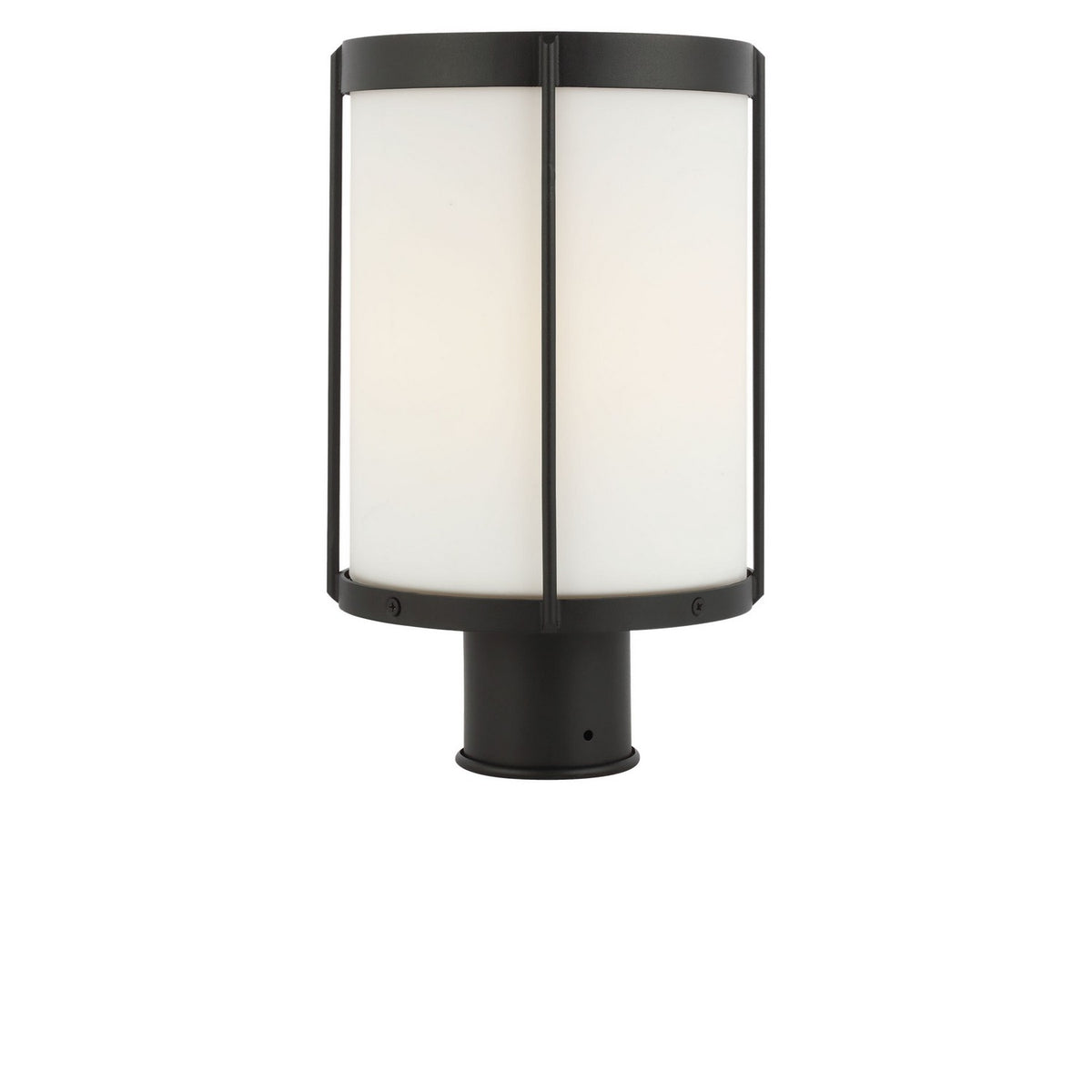 Luning 13 One Light Outdoor Post Lantern — Etched White Glass