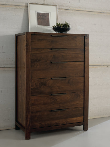 West Bros Phase Chest of Drawers in 80 Walnut, in a room setting