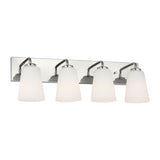 Miles Four Light Bath — Etched white glass