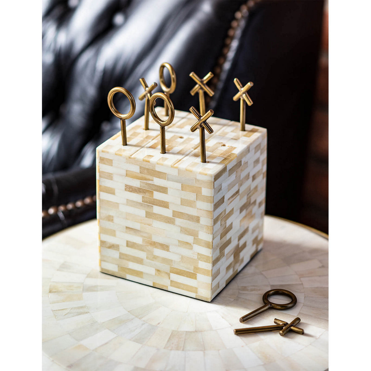 Tic Tac Toe Block (Multi-Tone Bone)