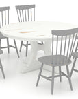 Dove White Birch and Steel Grey Birch with Distressed Finish | Canadel Champlain 5454 Dining Set | Valley Ridge Furniture