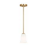 Miles One Light Pendant — Etched white glass