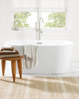 Dash & Albert Arbor Machine Washable Rug in Natural, bathroom setting