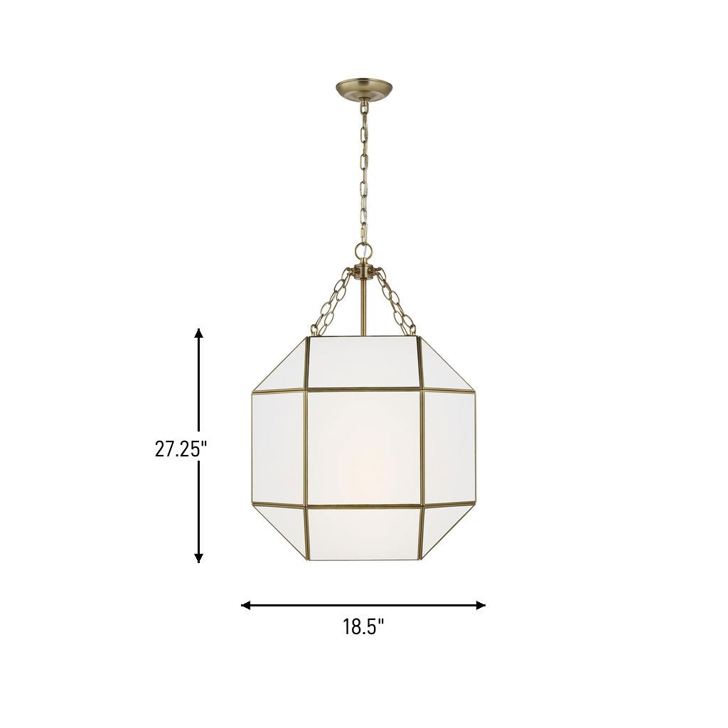 Three Light Lantern — 27.25", Smooth White