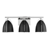 Three Light Wall/Bath — Midnight Black, 9 W