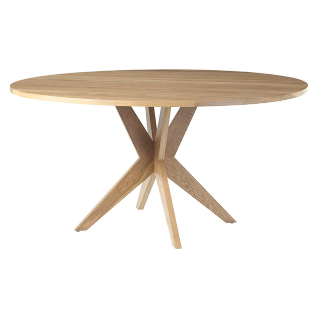 West Bros Fulton 60" Round Dining Table in 89 Sand, on white