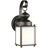 One Light Outdoor Wall Lantern — 11.25", Frosted Seeded