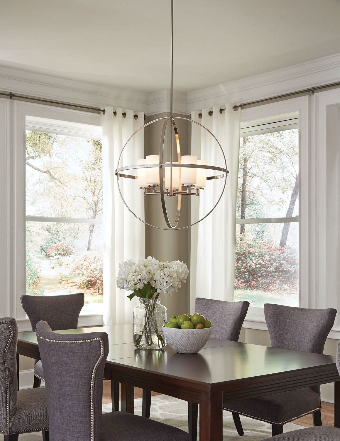 Alturas 5-Light Chandelier — Etched / White Inside