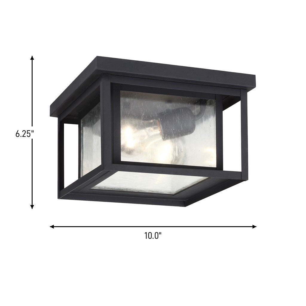 Hunnington Flush Mount — 2 Light, Clear Seeded