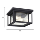 Hunnington Flush Mount — 2 Light, Clear Seeded