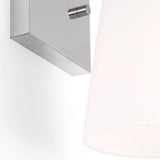 Miles One Light Bath — Etched white glass