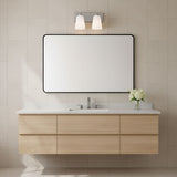 Miles Two Light Bath — Etched white glass