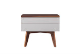 West Bros Serra Night Table in 79 Toast, on white, Mist lacquer fronts