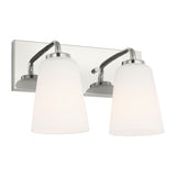 Miles Two Light Bath — Etched white glass