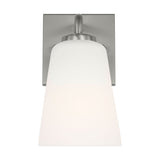 Miles One Light Bath — Etched white glass