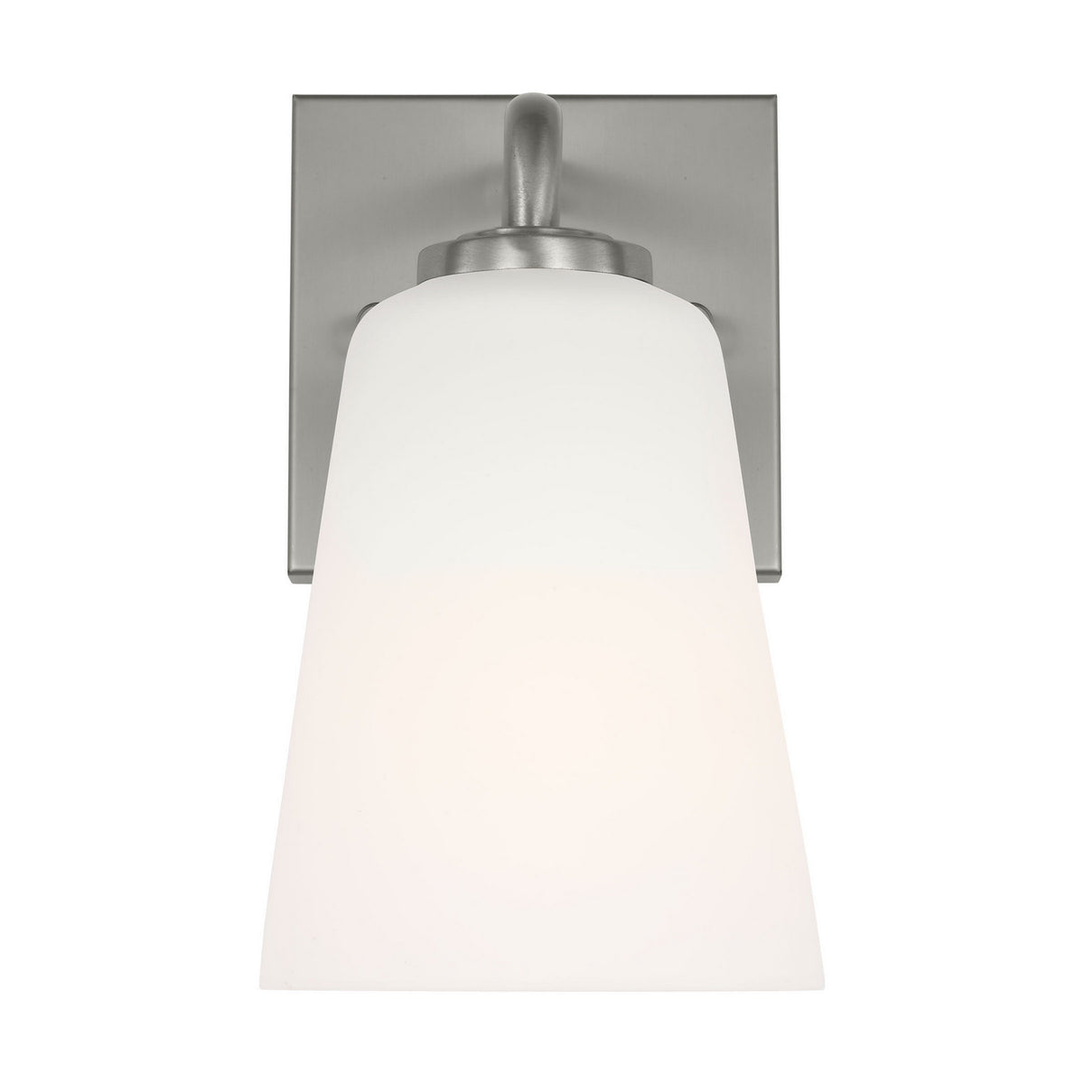 Miles One Light Bath — Etched white glass