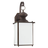 Jamestowne One Light Outdoor Wall Lantern — 17.00", Etched White Tiffany