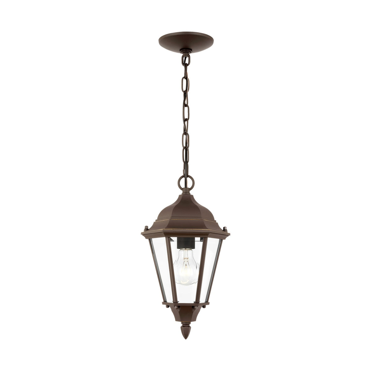 Bakersville Flat 14.5" Hanging Lantern — Clear Beveled